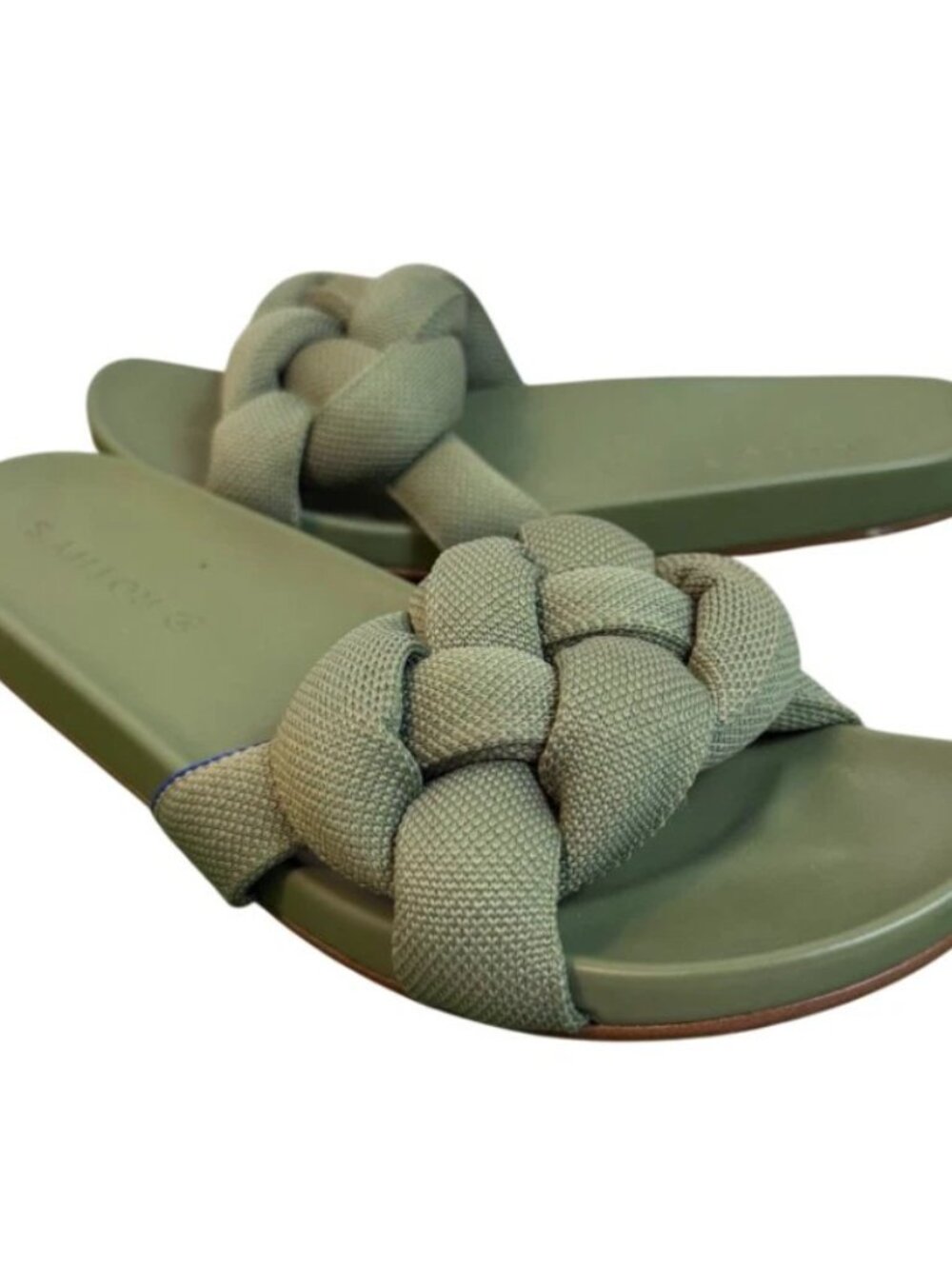 Rothy's The Bubble Slides Sandals Olive Green Womens Casual Shoes Size 9
